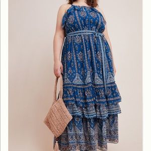 NWT Anthropologie Sasha Ruffled Boho Tiered Dress
